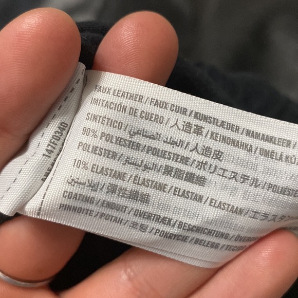 Abercrombie & Fitch Black Vegan Leather Joggers Size L - Picture 6 of 6